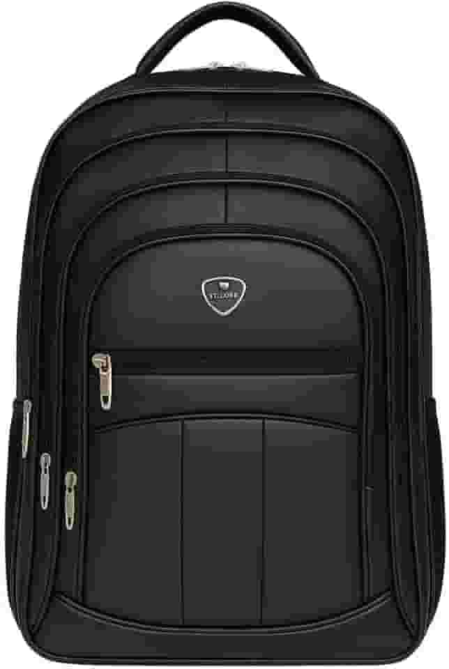 Mochila Executiva em Couro Sintético Multi Compartimentos Preta