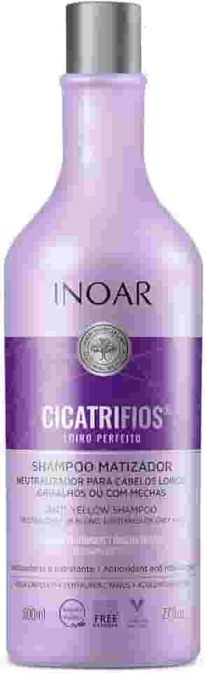 Inoar, Cicatrifios Loiro Perfeito Shampoo Matizador com Hidratação e Brilho Intenso, Rejucomplex3, Centaurea Cyanus e Azuleno - 800ml