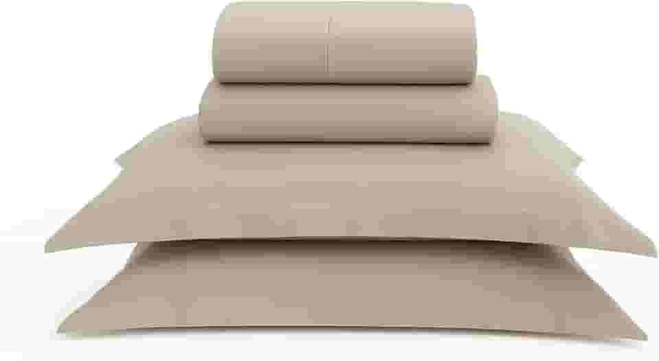 Jogo de Lençol 4 Peças Percal 100% Algodão Premium, Branco, Com Fronhas de Aba, Qualidade Hoteleira (Avelã, Super King)