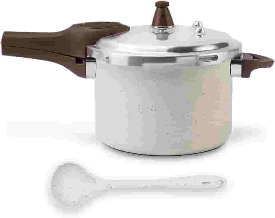 Brinox - Panela de Pressão Ceramic Life Pressure Indução 4,2L + Concha - Vanilla