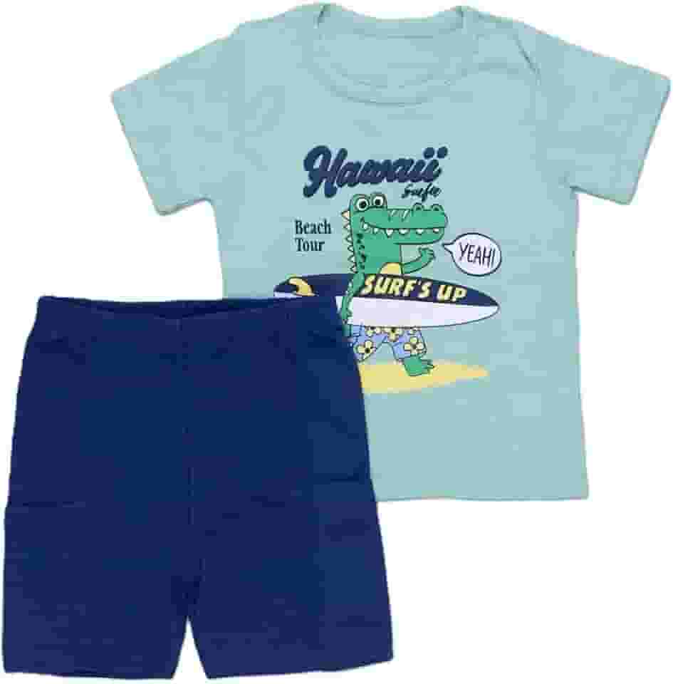 Conjunto Infantil Camiseta Estampada e Bermuda Menino – Algodão Conforto e Estilo Verão – Loja Era Uma Vez