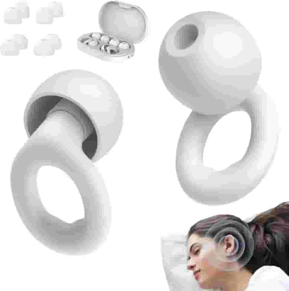 NWX Protetor Auricular para Dormir| Abafador de Ruídos em Silicone Confortável | Tampão de Ouvido Reutilizável Anti Ronco para Sono Profundo Protetor Auricular Antirruído (Branco, média)