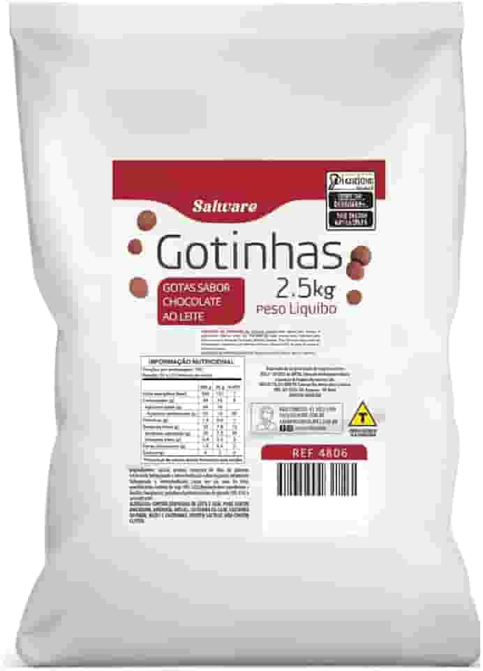 Gotinhas Forneáveis Sabor Chocolate ao Leite Salware 2,5kg