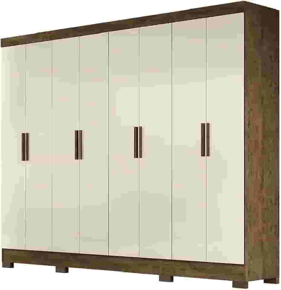 Guarda Roupas Casal 8 Portas Diplomata Castanho/Baunilha Moval