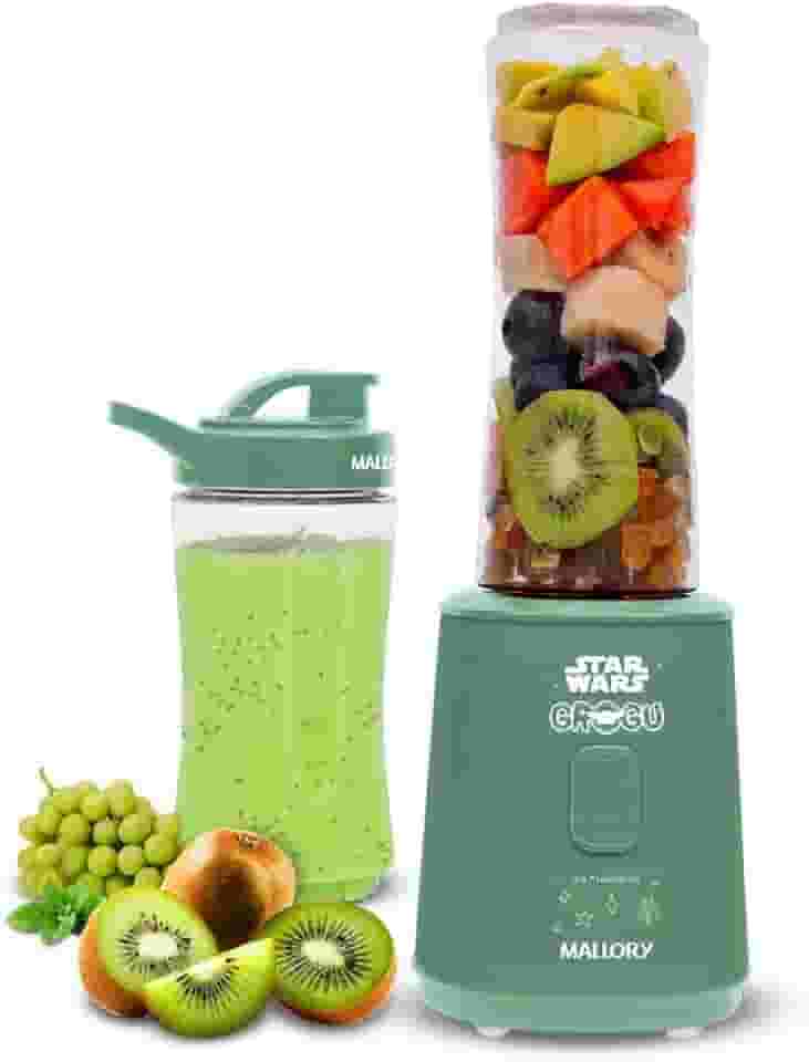 Liquidificador Individual Mallory Grogu - 2 Copos: 400ml e 600 ml, 300W de potência, Pés antiderrapantes, Comprimento do cabo de 122cm - 127V