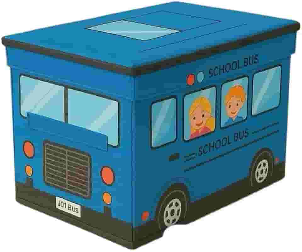 Caixa Organizadora Infantil com Tampa 23L Ideal para Brinquedos, Roupas e Uso Escolar na Brinquedotec(1,Azul)