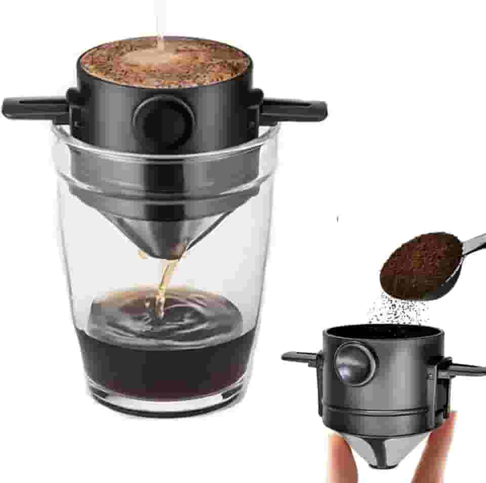 Mini coador filtro de café individual inox lavável portátil reutilizável chá drip