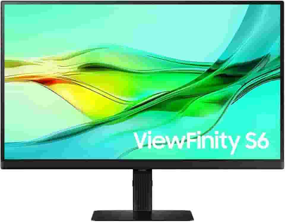 Monitor Samsung Viewfinity S6, 27", QHD, Display Port, ajuste de altura,USB-C (90W), USB Hub, HDMI, preto