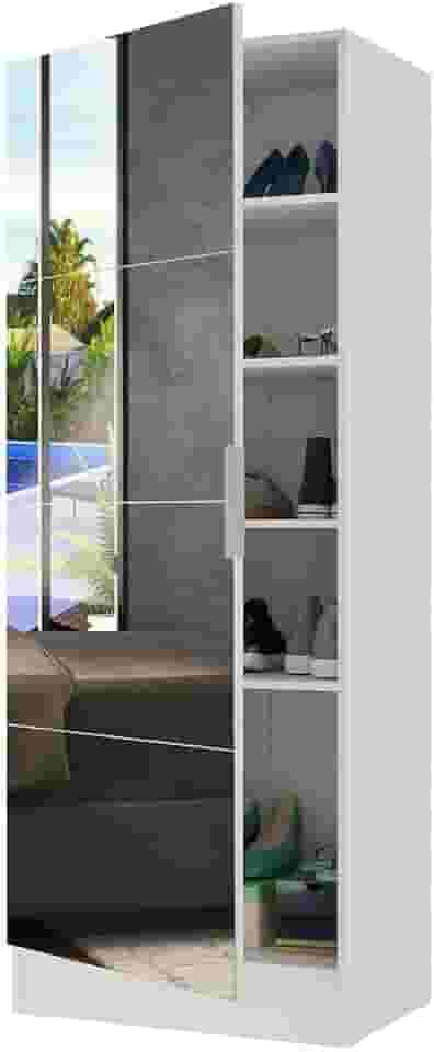 Sapateira 1 Porta com Espelho Jade Plus Multimóveis V6007 Branca