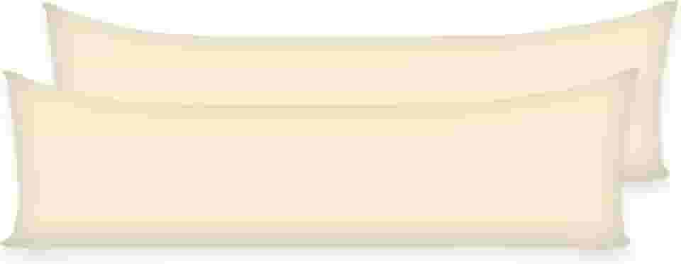 Kit 2 Fronhas C/Zíper 1,30x40cm Percal Flex 400 fios Travesseiro de Corpo Xuxão Toque Macio (palha)