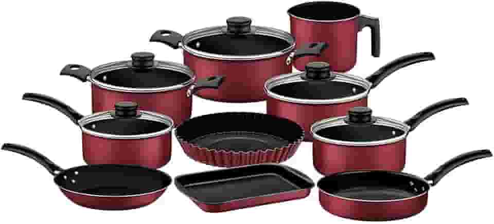 Jogo de Panelas Tramontina Turim Vermelha Antiaderente Starflon Max 10 Peças