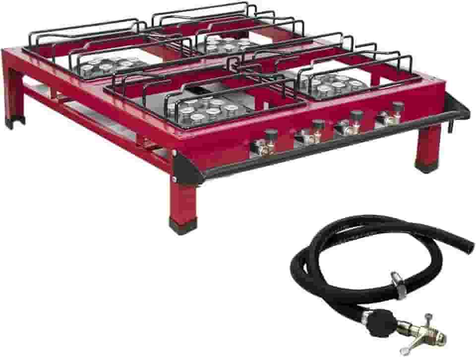 Fogão 4 Bocas Grande Industrial Alta Pressão com Mangueira e Registro