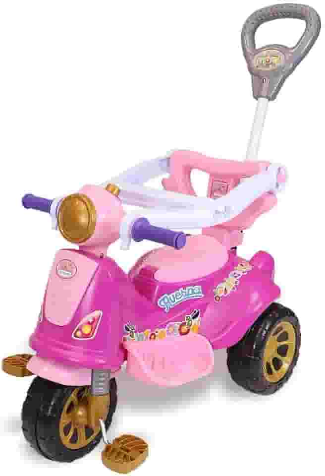 Triciclo Infantil Avespa Princesas Rosa Com Empurrador Maral