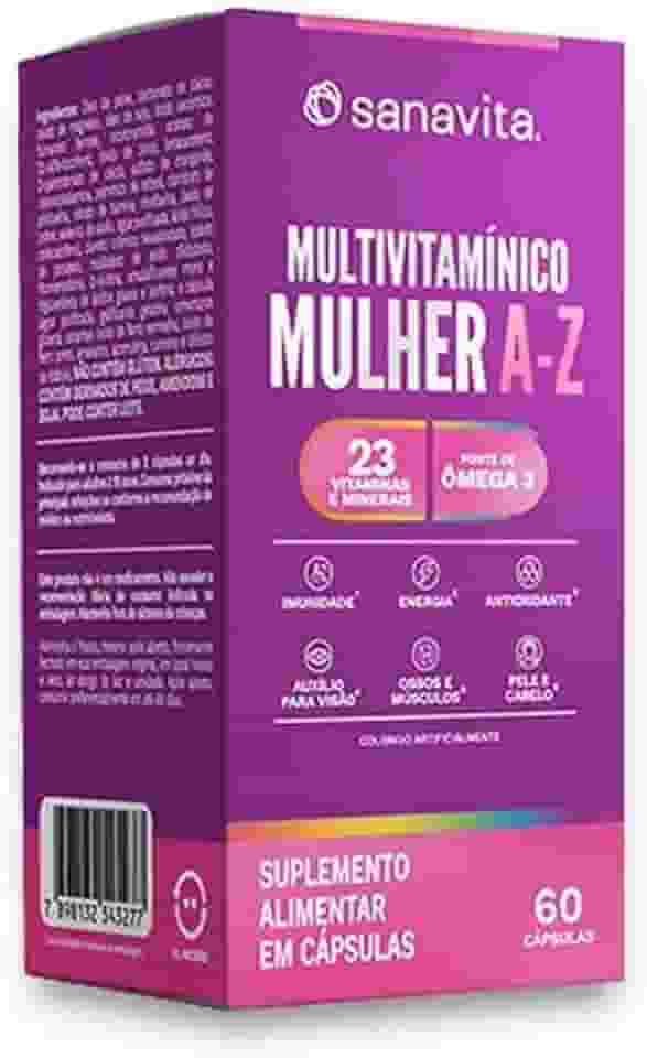 Sanavita Multivitamínico A-Z com Ômega 3 - Suporte Nutricional Completo - 60 Cápsulas