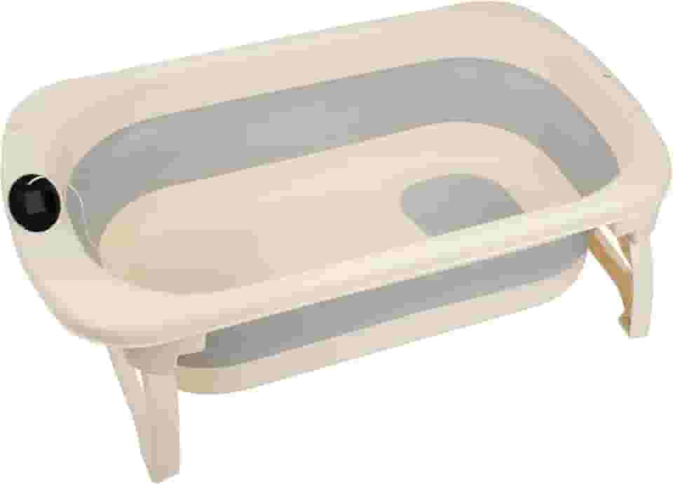 Banheira Portátil Infantil Com Termômetro Digital para Bebê - Cinza