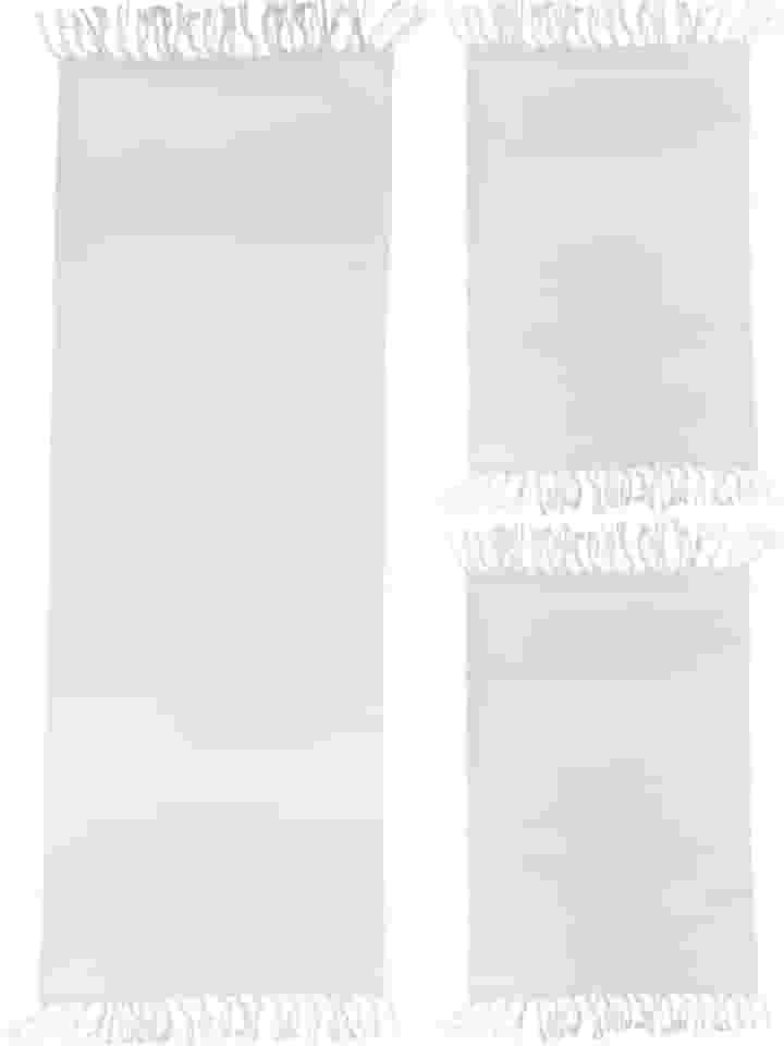 Jogo de Tapetes para Cozinha 3 Peças Decolab Básico | Kit com 1 Passadeira e 2 Tapetes para Cozinha | Design Liso em Algodão Premium | Tapetes Laváveis e Duráveis (Branco-cru, 3 Peças)