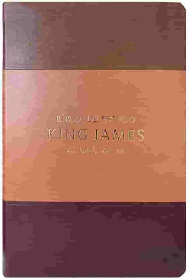 Bíblia de estudo King James atuali. full color - tricolor marrom, caramelo e bordô