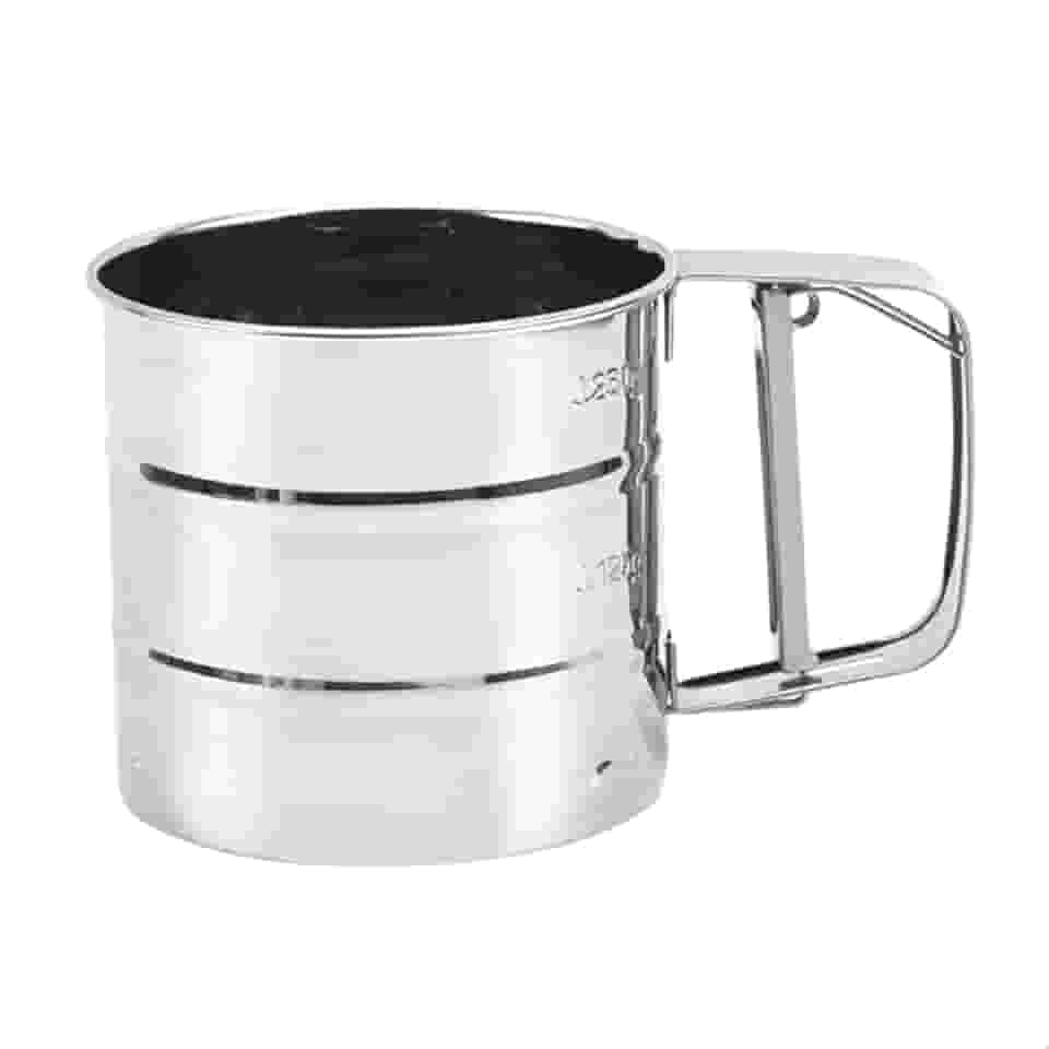 Peneira Inox Polvilhador Tapioqueira com Gatilho para Farinha Açucar