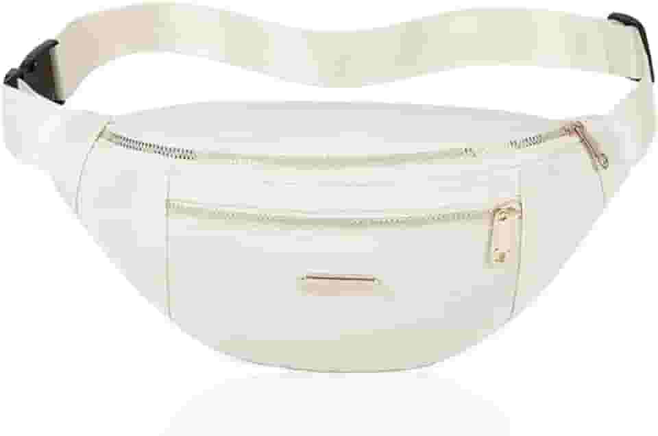 Pochete para mulheres, bolsa de cintura moderna com alça ajustável para viagens, esportes, corrida, ciclismo., Bege