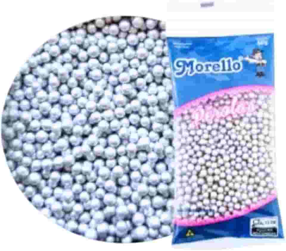 Pérolas de Açúcar para Confeitaria e Panificação 60g (Prata)