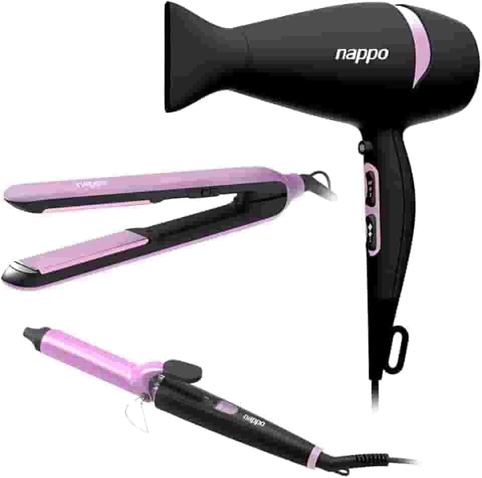 Kit Nappo 3 em 1 Secador Chapinha Modelador de Cachos 1500W