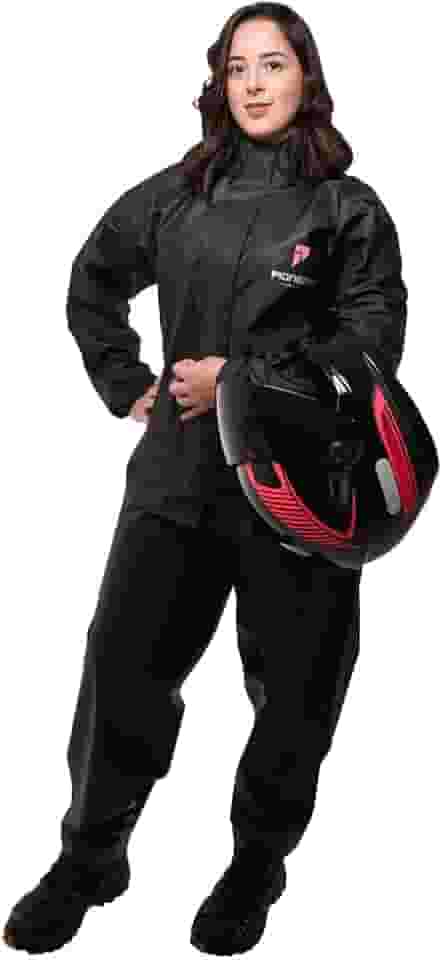 Capa De Chuva Moto Combate Feminina Impermeável Com Capuz Pvc Motociclista Motoboy Pioneira, M