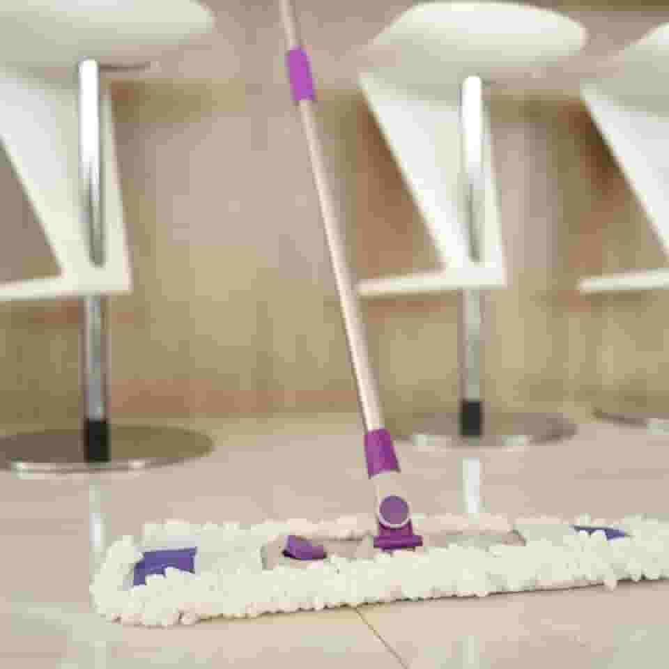 Mop Pó Cabo Retrátil em Aço Inox 55cm Cabo 1,52 Metros Limpeza Pesada 1 Refil