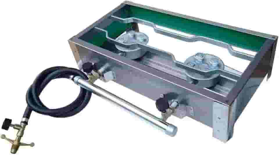 FOGÃO 2 BOCAS INOX FOGAREIRO PORTÁTIL + MANGUEIRA E REGISTRO