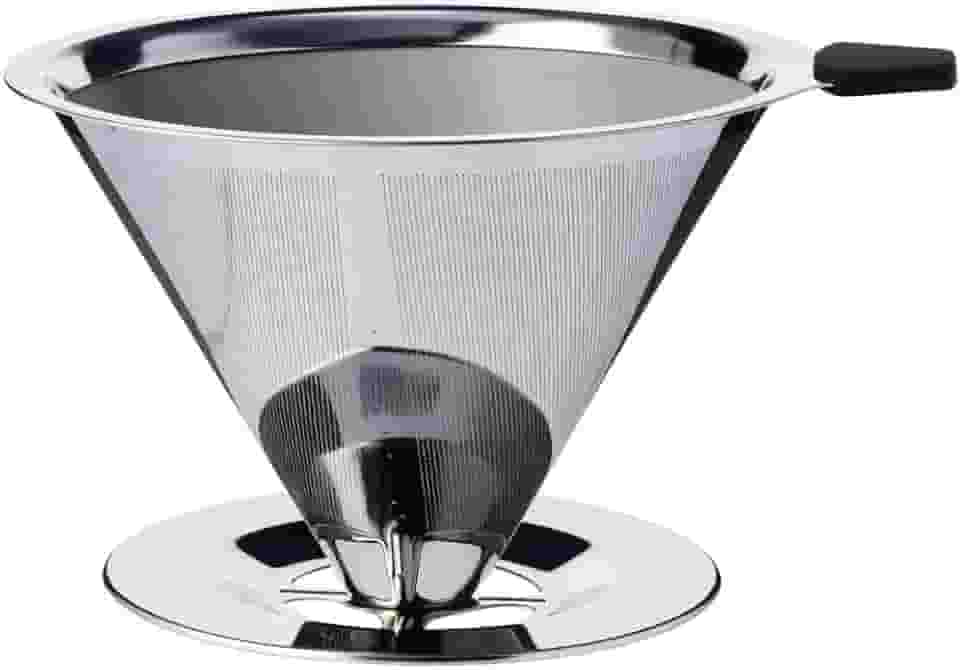 Coador Filtro de Café 103 Inox Reutilizável Grande 14,5 X 12,4 X 8cm Sustentável Durável Fácil de Limpar Premium