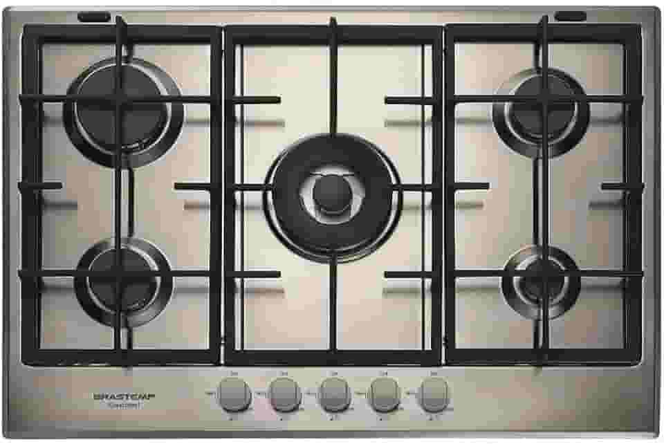 Cooktop 5 bocas Brastemp Gourmand Inox com duplachama e trempe com ferro fundido - BDK75DR 220V