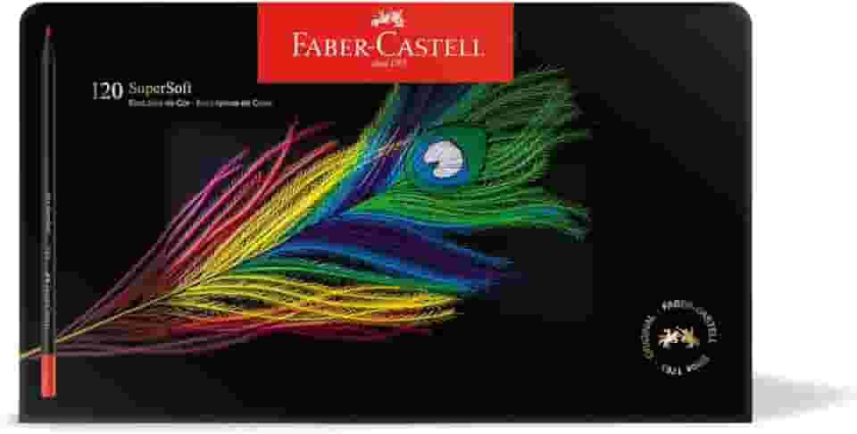 EcoLápis de Cor Faber-Castell SuperSoft, 120 Cores + Estojo de Lata - 1207120SOFT