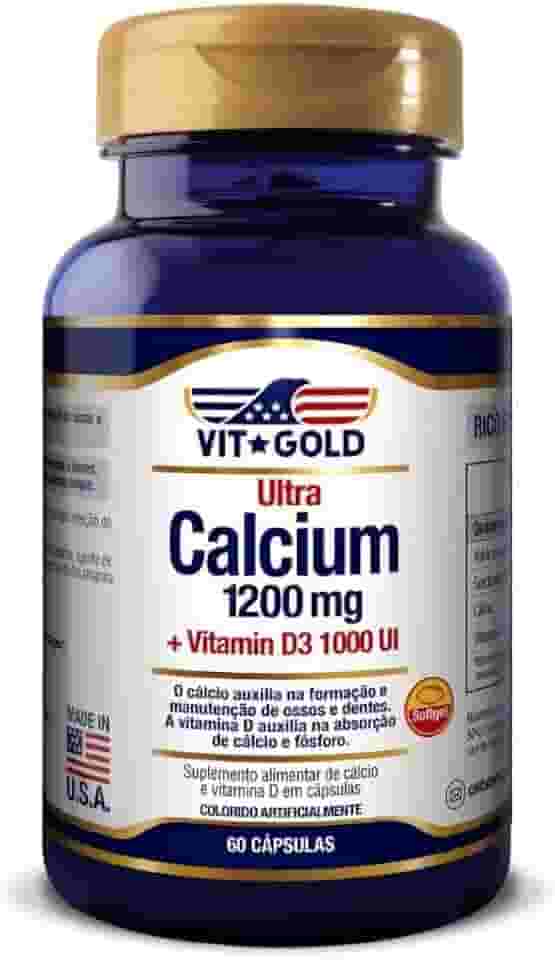 Ultra Cálcio 1200mg + Vitamina D3 1000UI Vitgold 60 cápsula