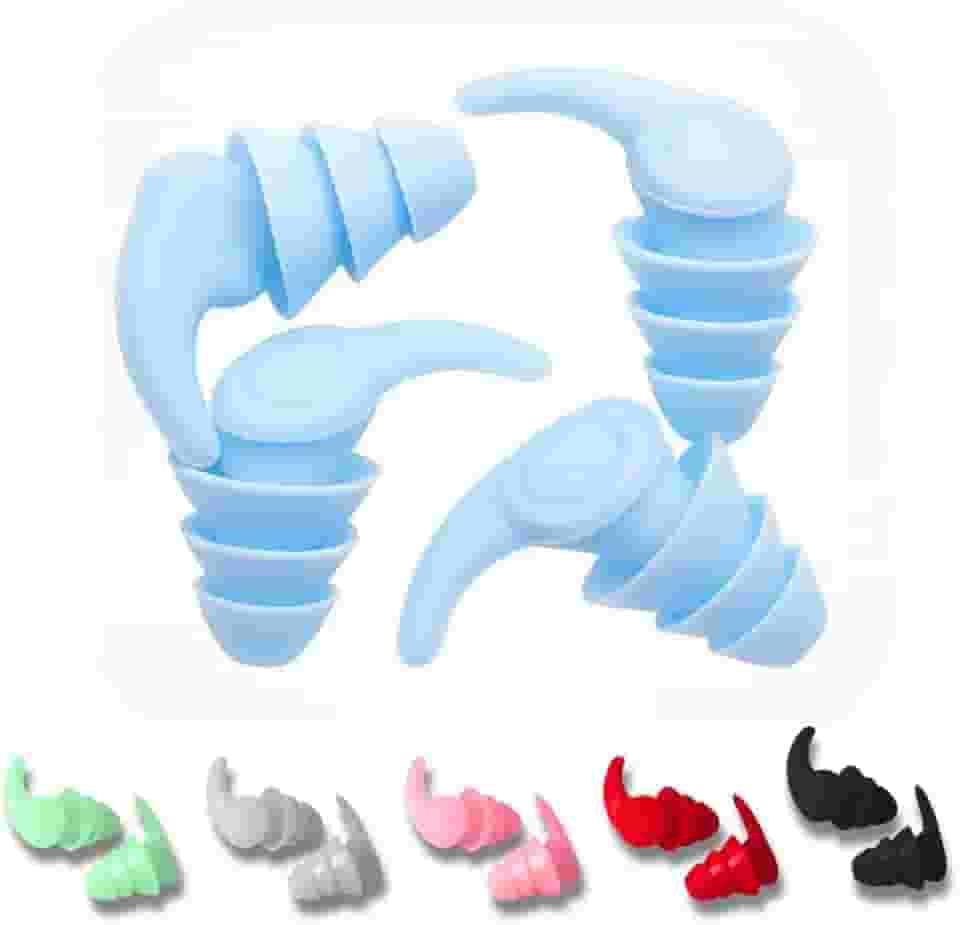 Protetor Auricular de Silicone, Kit com 2 Pares Tampões de Ouvido para Dormir, Natação e Redução de Ruído, Design Ergonômico, Encaixe Universal, Pontas Macias, Múltiplas Cores