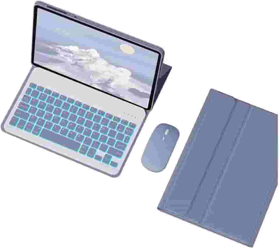 Capa Para iPad 10ª Geração /10.9in 2022 Com Teclado e mouse (Cinza Lavanda, Teclado retroiluminado)