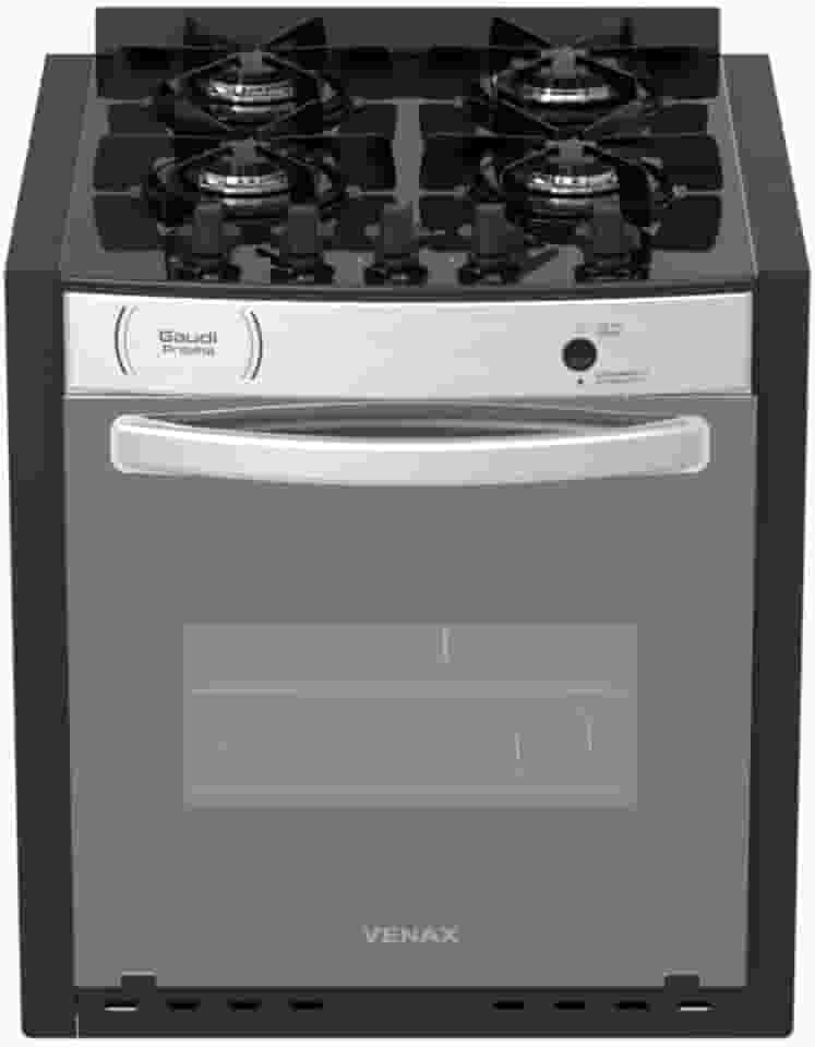 Fogao A Gas De Embutir Gaudi Prisma Vitreo El 4q Inox Gas Glp