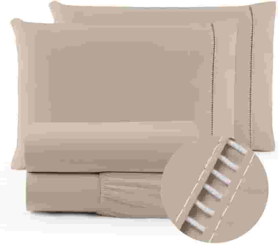 Jogo de lençol 400 fios Micropercal com elástico toque suave varios tamanhos (solteiro, casal, queen, King) (Caqui, Casal)