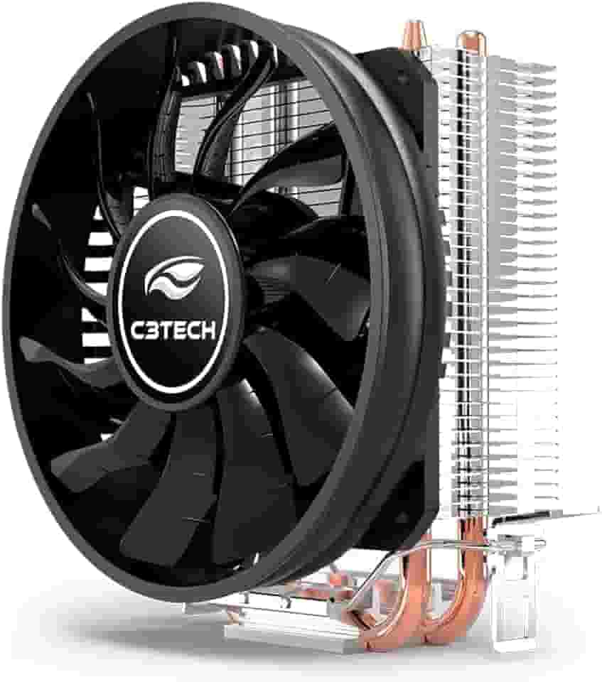 C3Tech cooler FC-100BK para Processador Intel e AMD com 2 Heatpipe conector de 3 pinos com 11 lâminas 1800 RPM