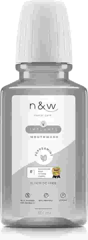 Enxaguante Bucal sem Flúor - limpa e prolonga a qualidade dos implantes - 300ml N&W Dental Care.
