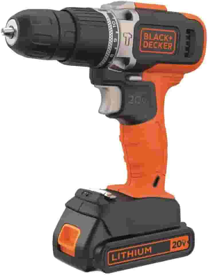 BLACK+DECKER Furadeira e Parafusadeira VRR com 2 velocidades, Furadeira de Impacto 360 RPM a 1.400 RPM, 110V, Modelo ‎BCD704C1, 20V
