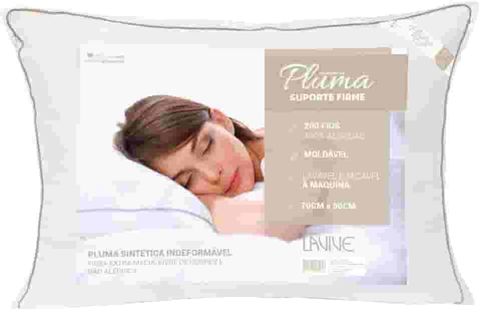 Travesseiro De Pluma de Ganso Sintética Suporte Firme 50cm x70cm - Lavive