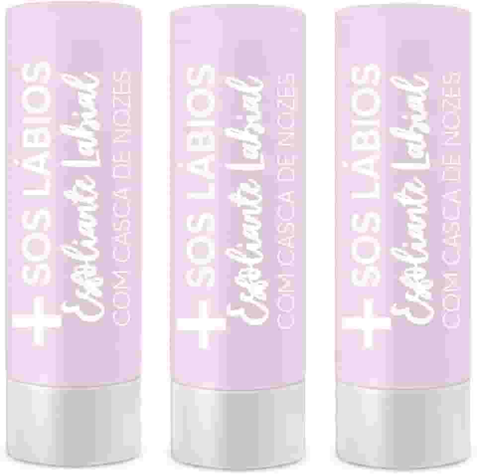 Kit 3 unidades - SOS Lábios Esfoliante Labial 3, 5Gr Top Beauty, Top Beauty