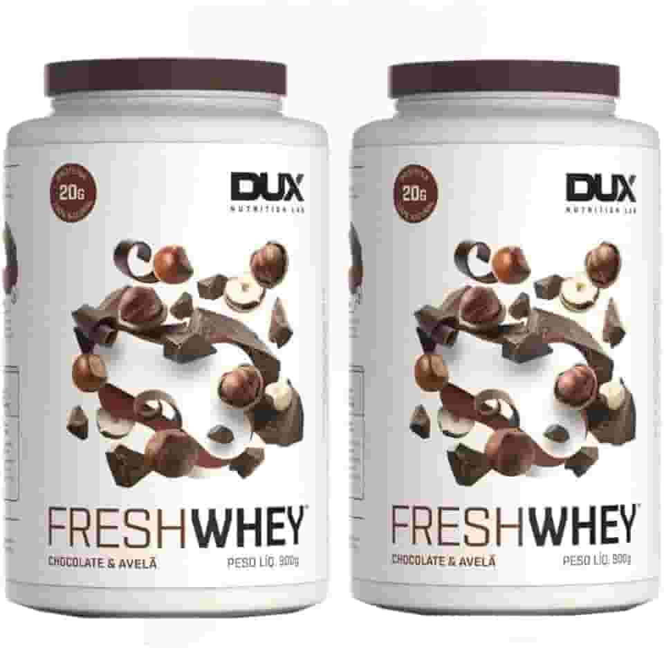 Combo 2x Fresh Whey 3w Isolado Hidrolisado Chocolate Belga e Avela 900 Dux