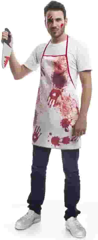Fantasia de Halloween Adulto Masculino Açougueiro Assassino Com Faca