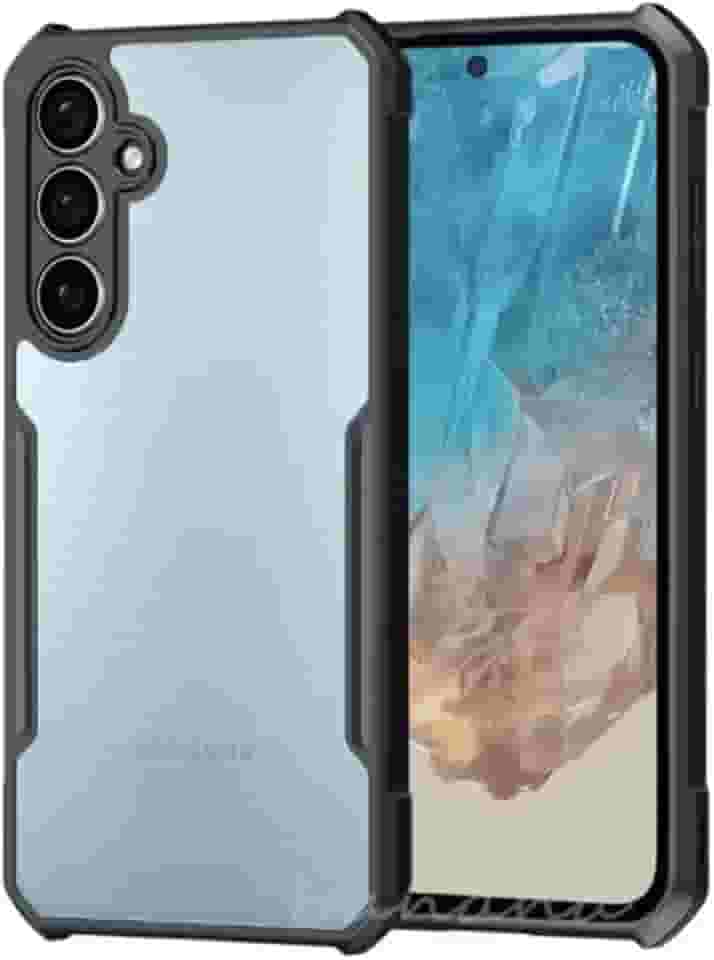 Capa Case Capinha Dual Shock Sense Transparente Preta Acabamento Premium Proteção Contra Arranhões, Quedas e Impactos para Samsung Galaxy M35