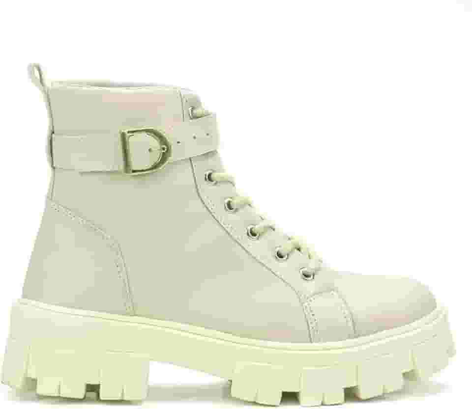 Coturno Feminino Com Fivela Solado Tratorado Blogueira Moda GuGi 215-GG