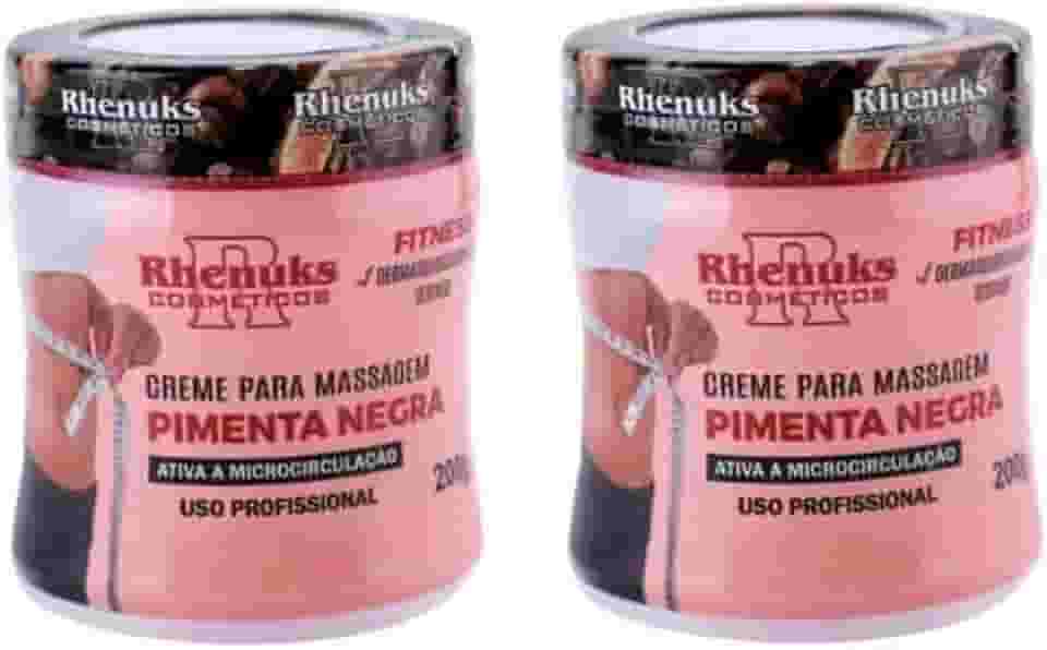 Kit 2 Creme Gel Pimenta Preta Redutor Medidas Celulites Estrias Queimador De Gordura