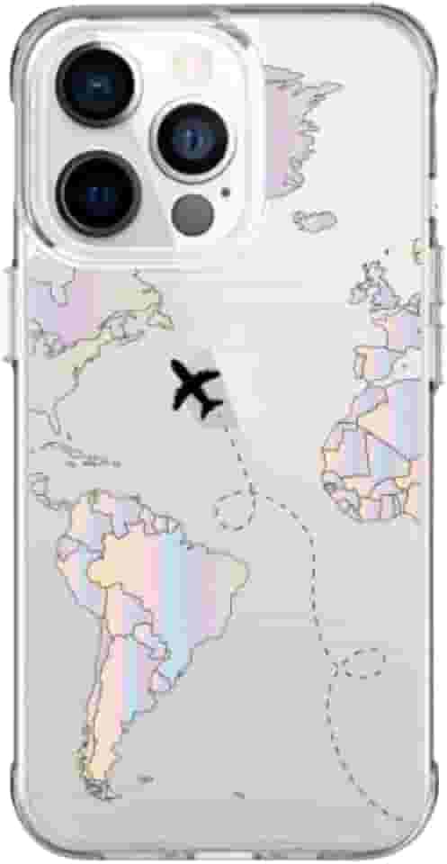 Capa Capinha Anti Impacto para Celulares Apple - Estampa Mapa Mundi Gradiente (Iphone 7/8 Plus)