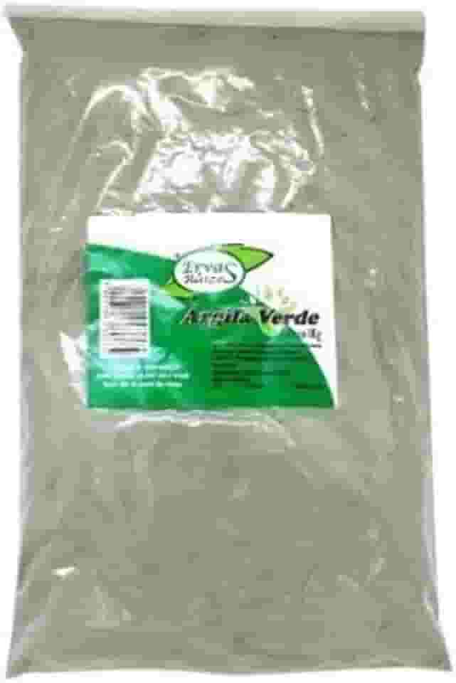 Argila Verde 100% Pura Pacote de 1 Kg Ervas e Raízes