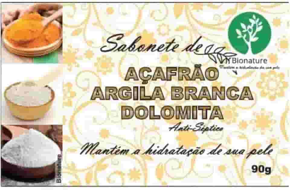 Sabonete de Açafrão, Argila Branca e Dolomita, Kit com 3 Unidades, 90g cada