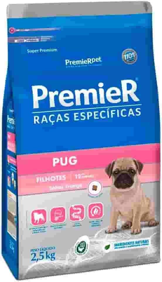 Ração Premier Raças Específicas Pug Cães Filhotes Porte Pequeno Frango 2,5kg